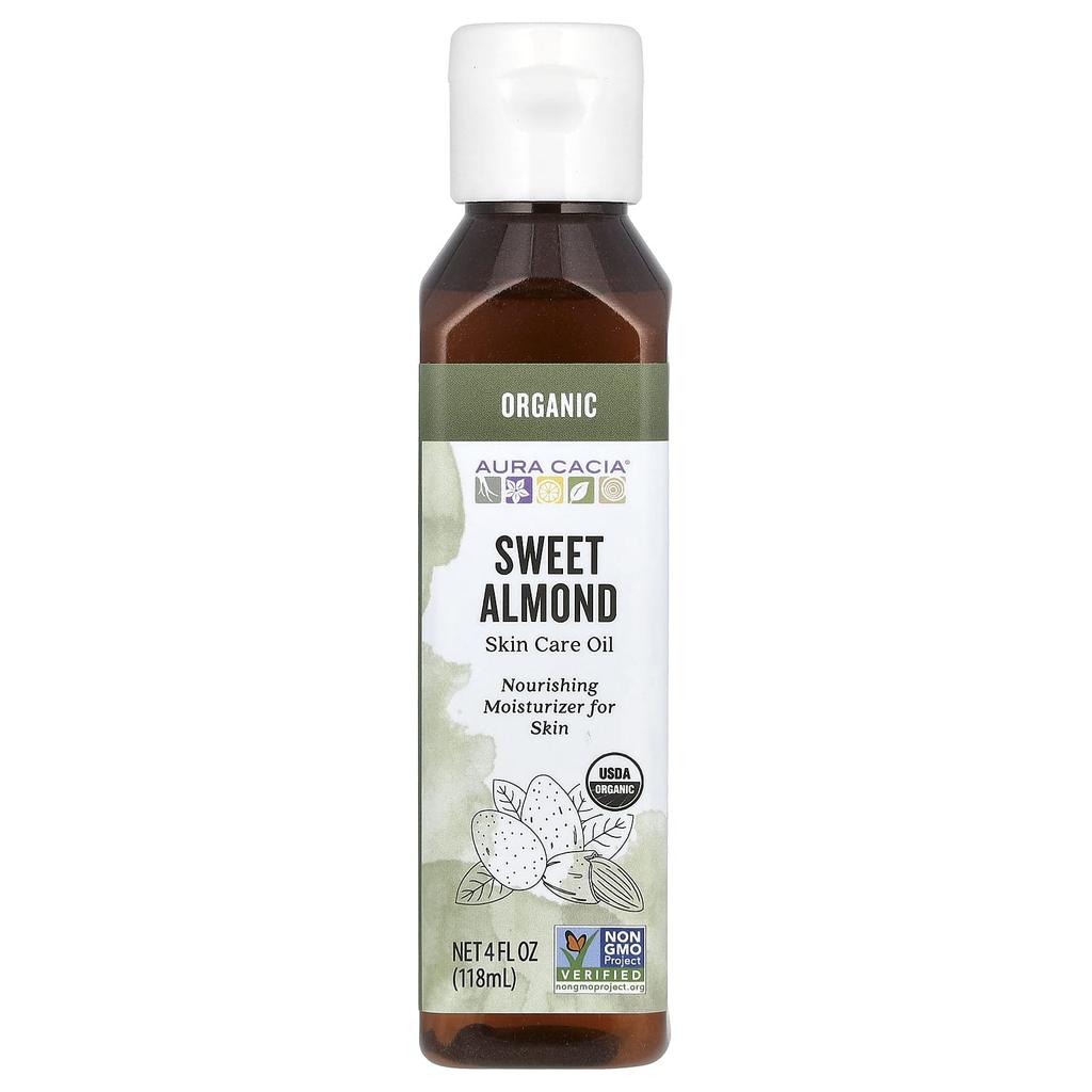 Organic Skincare Oil, Sweet Almond, 118 Ml (4 Fl Oz)