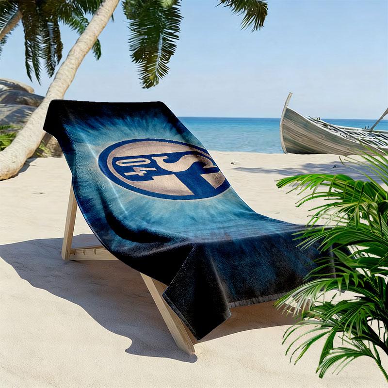 Asciugamano da Spiaggia con Stampa Schalke 04, Asciugamano Grande Morbido ad Asciugatura Rapida per Spiaggia Campeggio Nuoto