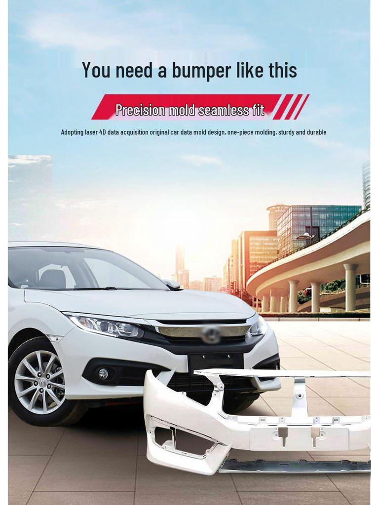 Compatible with 2016-2018 Honda Civic Front and Rear Bumpers.