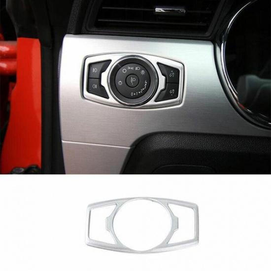 For Ford Mustang 2015- Matte Silver Function Control Button Frame Trim 1PCS