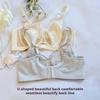 Large Bust-slimming French Bra for Women with Soft Underwire Ultra-thin Lace and Crystal Cups