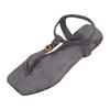 New Fashion Flat Sandals Summer Outdoor Beach Vacation Leisure Shoes Comfortable Flip Flops Slide Sandals With Metal Sandalias