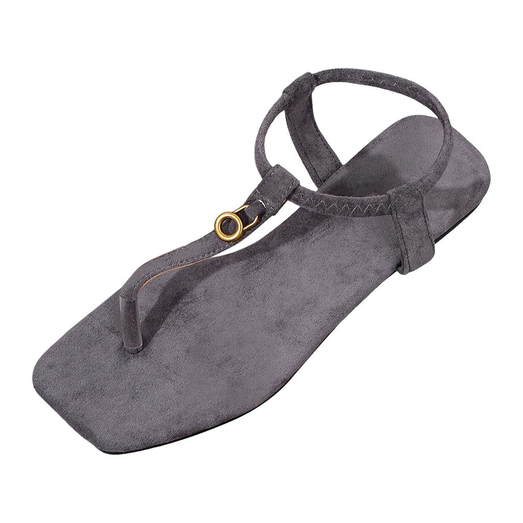 New Fashion Flat Sandals Summer Outdoor Beach Vacation Leisure Shoes Comfortable Flip Flops Slide Sandals With Metal Sandalias