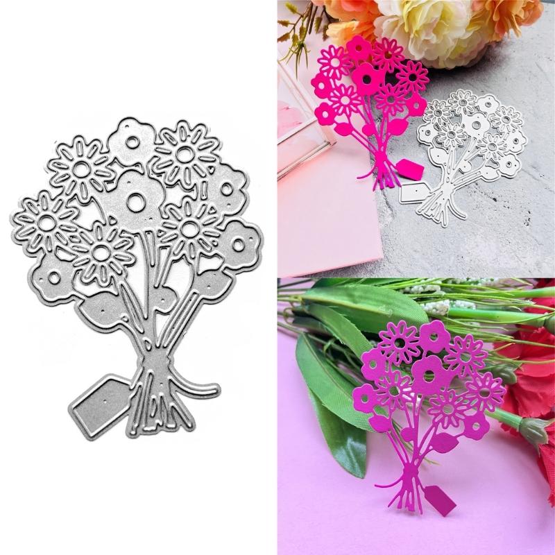 Flower Label Metal Cutting Dies Scrapbooking Decorative Embossing Paper Cards