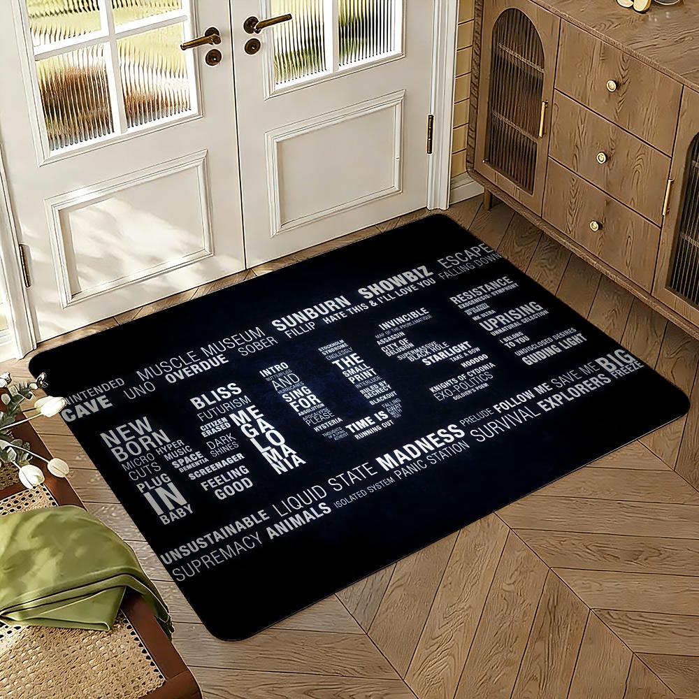 Alternative rock the muse band Floor Mat Soft Thickened Absorbent Non-Slip Bedroom Living Room Door Mat Home Decor Flannel Rugs
