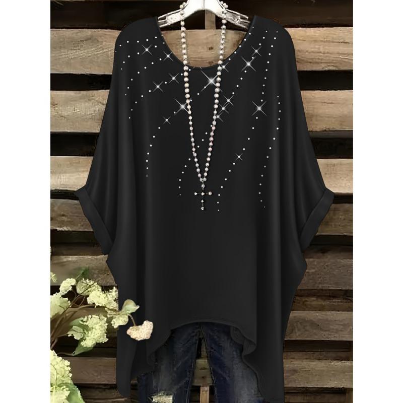 Fashion Gradient T-Shirts for Women Summer Simple Irregular Hem O-Neck Short Sleeve T-Shirt Versatile Women's Clothing