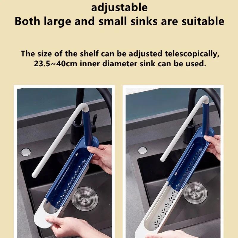 Teleskop Waschbecken Regal Küche Waschbecken Organizer Seife Schwamm Halter Waschbecken Abfluss Rack Lagerung Korb Küche Gadgets Zubehör Werkzeug