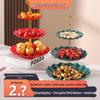 Nordic Light Luxury Three-Tier Fruit Bowl - Large Capacity Display for Coffee Table or Living Room. Perfect for Fruits and Snacks.
