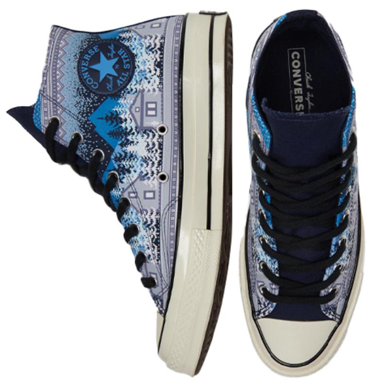 Converse 1970s Chuck Taylor All Star Christmas Print High Top Canvas Unisex Blue Grey