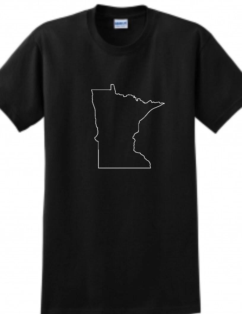 Minnesota Outline T-Shirt Twin State Mid Western Great Lakes Tee Shirt MN 3XL