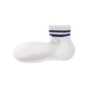 Men's Spring and Summer Mid-calf Socks, White Striped Mesh Breathable and Antibacterial Short Socks