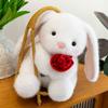 Super Cute Summer Apple Hug Rabbit Plush Toy Wedding Sprinkle Rose Doll Milk Rabbit Home Decoration