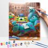 Disney Monsters Inc Mike and Sulley Oil Paint Digital Painting Art Kit Handmade DIY Painting Kit Home Decor