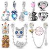 S Copper Charms Beads Pendantcat Animal Fit Original Bracelet Women Jewelry
