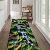 1 Piece of Soft Carpet Anti Slip Floor Mat with Green Leaf Pattern Suitable for Living Room and Kitchen Home Decoration Carpet