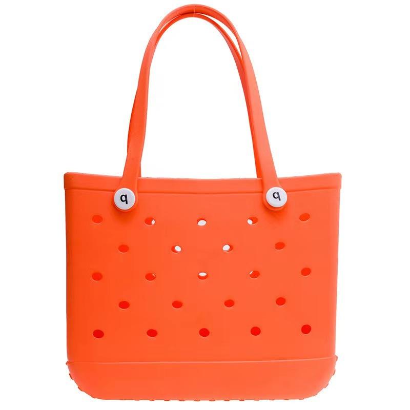Borsa da Spiaggia Grande in EVA alla Moda Impermeabile con Fori Borsa a Mano Stampata a Iniezione Borsa Portaoggetti da Viaggio