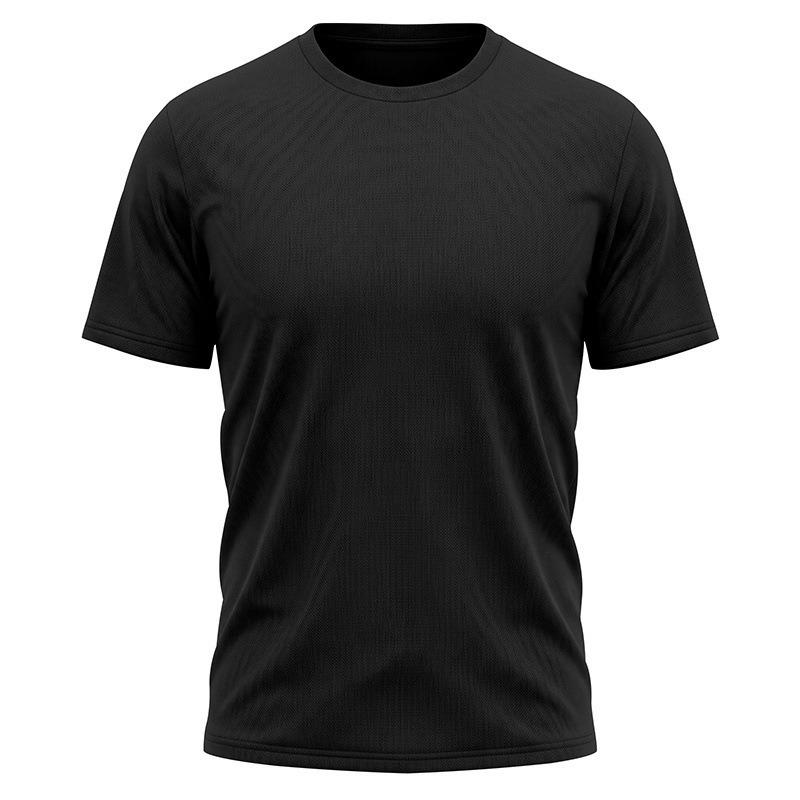 Men Breathable Quick Dry Elastic Solid Sports Fitness Casual Short Sleeve T Shirt