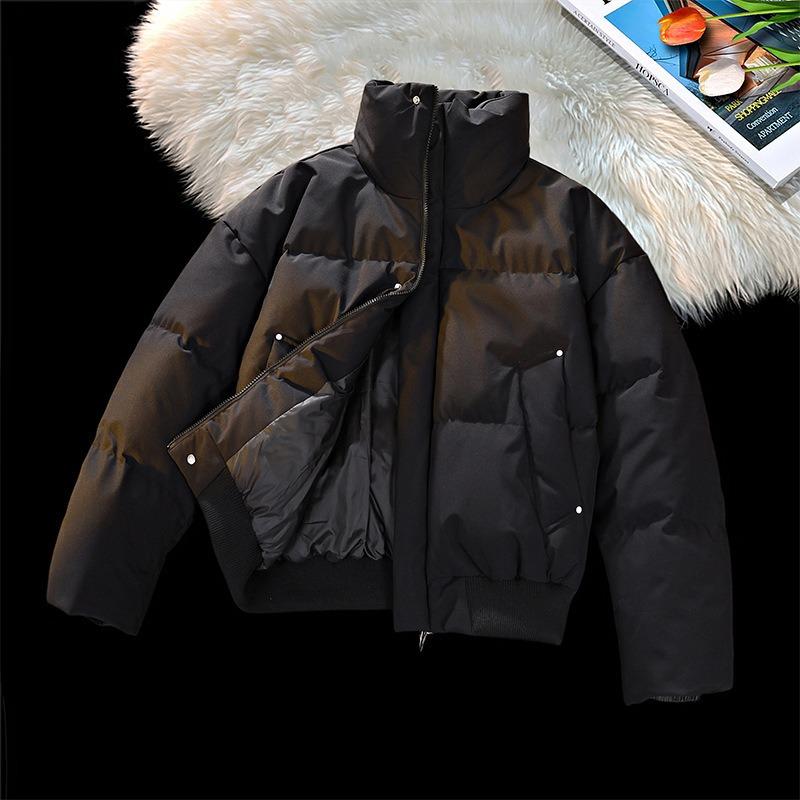 

Retro Short Cotton Clothes Men s Winter Stand-up Collar Jacket Trendy Brand Advanced Sense Clnf Thickened Bread Clothes Women S чёрный