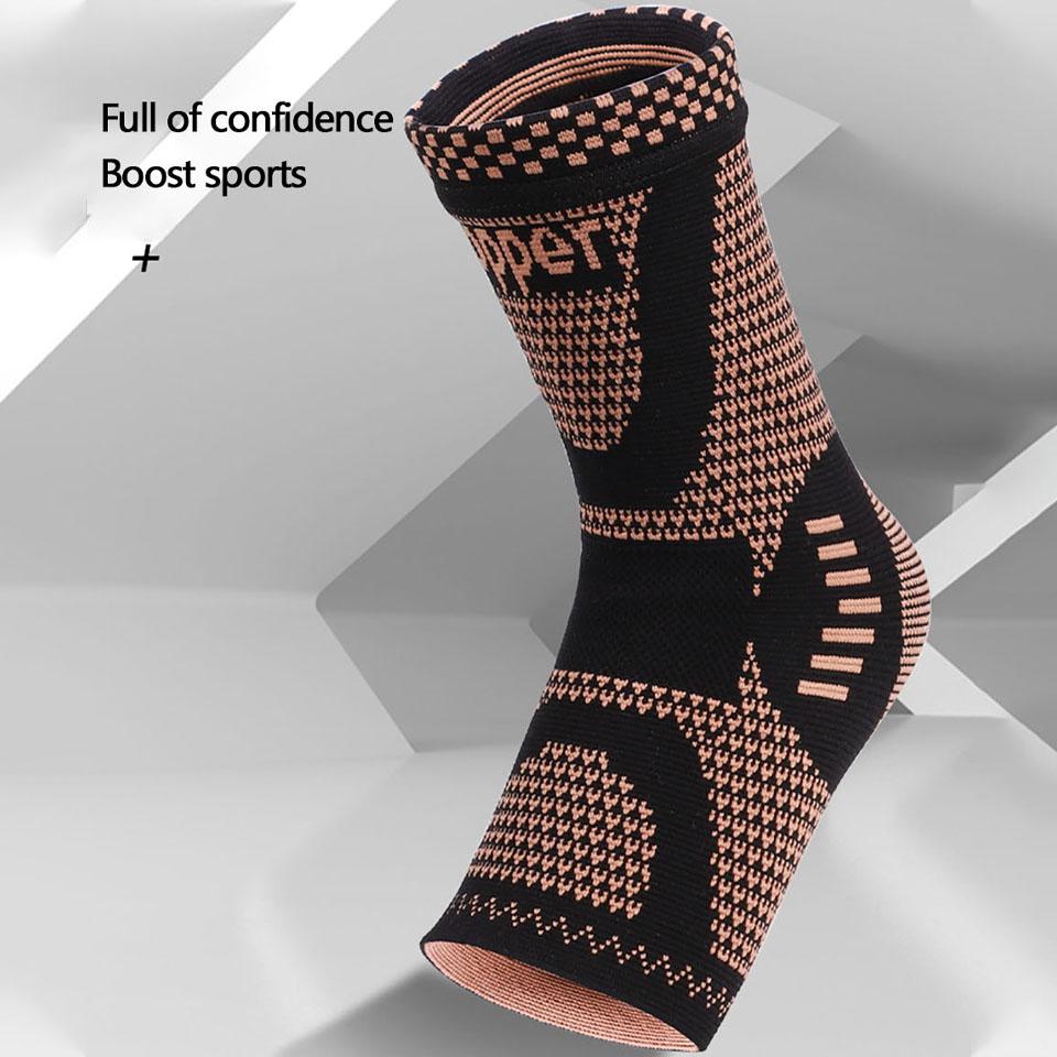 1Pcs Copper Fiber Ankle Guard Sweat Absorbing Breathable Nylon Knitted Copper Ions Warm Pressurized Support Men Women
