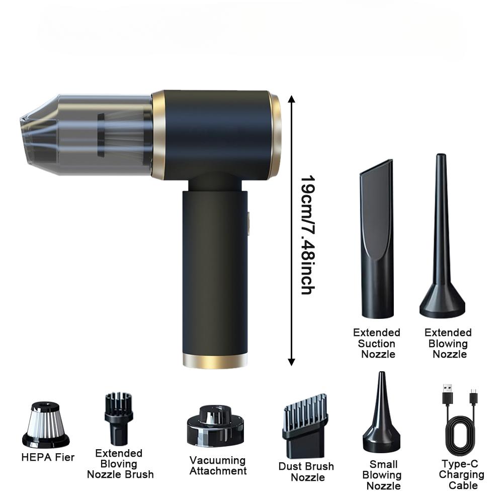 

Беспроводной автомобильный пылесос, портативный, высокой мощности, электрический пылесос, мини-машина для уборки 4 в 1, сильное всасывание/выдув/зарядка/насос