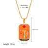 New Design Colorful Enamel Tarot Cards Pendant Necklaces  18K Gold Plated Sun Star Moon Box Chain Choker Jewelry for Women