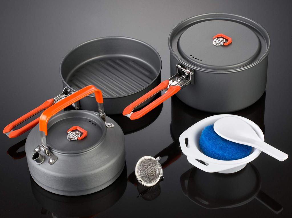 Fire-Maple FEAST2 Aluminum Cooktop, Frying Pan, and Kettle Set for 2-3 People [Official Japanese Product] 3-Year Warranty