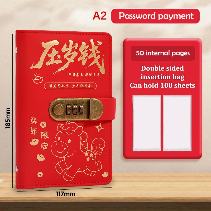 With Password Lock 100 Envelopes Money Saving Challenge Lucky Money Pu Savings Binder Reusable Portable Money Collection Book