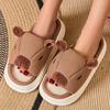 Fashion Cute Cartoon Animal Linen Slippers Women Indoor Open Toe Platform Linen Slides Woman Spring Autumn Light Non Slip Slippers Mujer