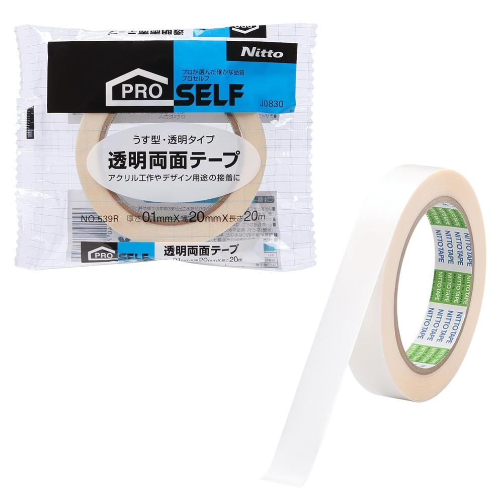 

Nitoms PROSELF Transparent Double-Sided Tape No.539R Crafting Modeling Adhesion Inconspicuous Width 20mm x Length 20m Thickness 0.1mm J0830