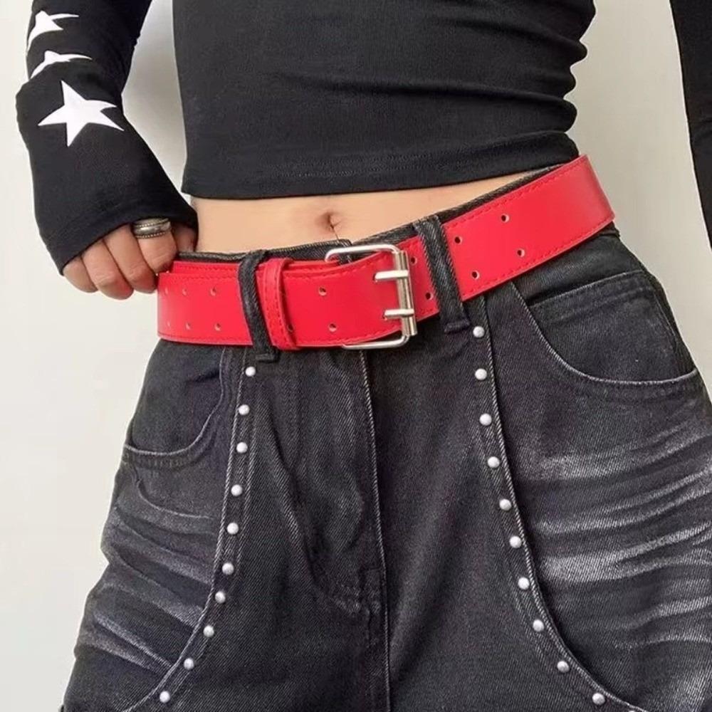 

Wide-Leg Design Women Waist Belt for Skirts Waist Support Double-Breasted Belt Accessories красный