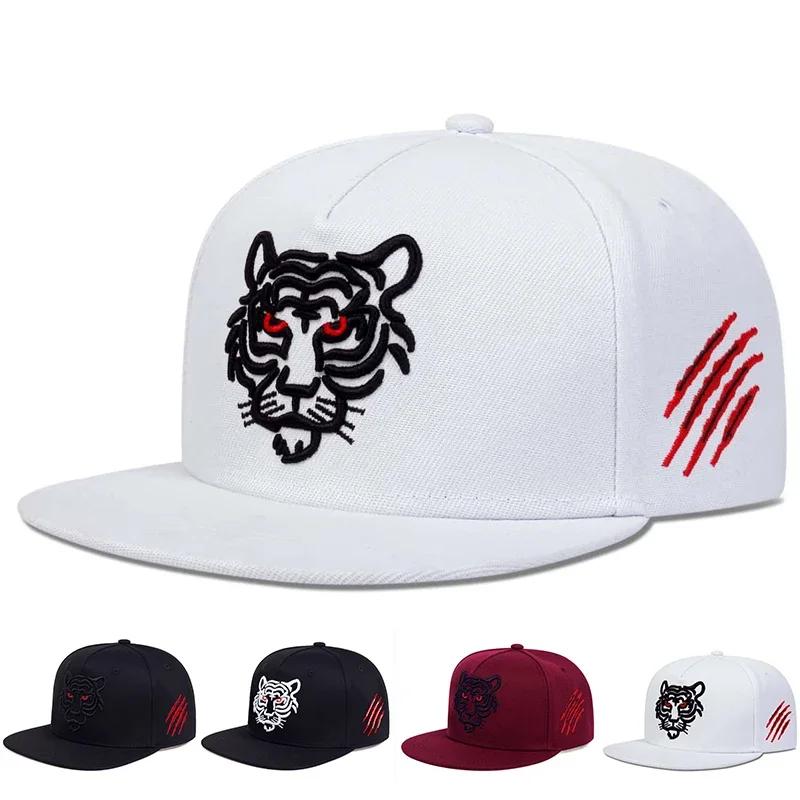Women Tiger Embroidery Hip-Hop Hats Spring Autumn Adjustable Casual Snapback Baseball Caps Outdoor Use Sunscreen Hat For Men And