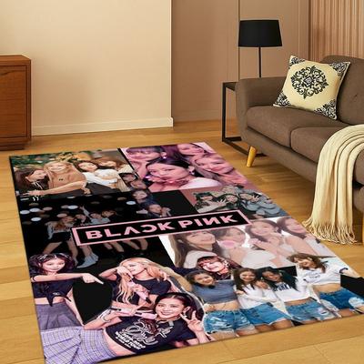 Covor Fashion Kpop B-Black Pink Grup Cântăreață Star pentru Dormitor Sufragerie Canapea Preș de Intrare Decor Casă, Covor Zonă Antiderapant Cadou