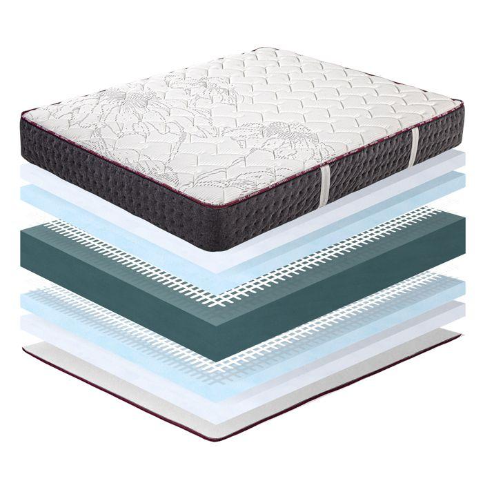 Matelas 160x200 cm, Goldplus, 24cm, mousse mémoire de forme, ergonomique, indépendance du couchage, face été/hiver