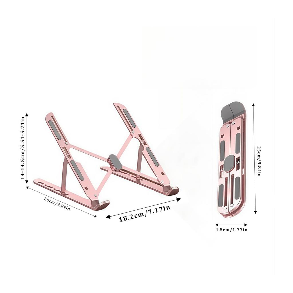 Adjustable Laptop Stand Aluminum Alloy Laptop Holder Stand Anti-slip Foldable Portable Lifting Cooling Holder For Home & Office