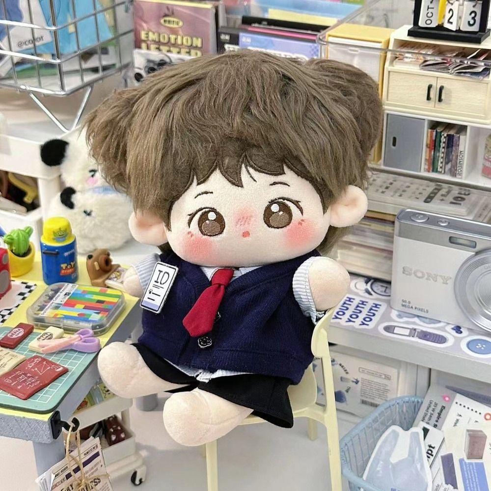 20cm Miniature School Uniform Doll Accessoires Doll Shirt Vest Pants Cotton Stuffed Doll