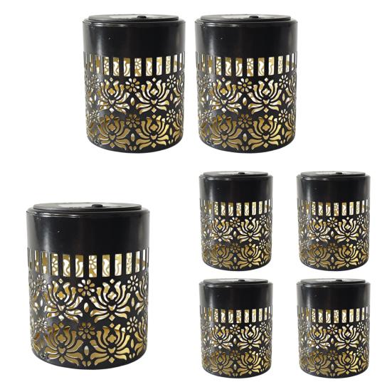 Outdoor Floral Solar Light Metal Solar Powered Deck Step Wall Light Waterproof Fence Light for Garden Patio Backyard Decoration