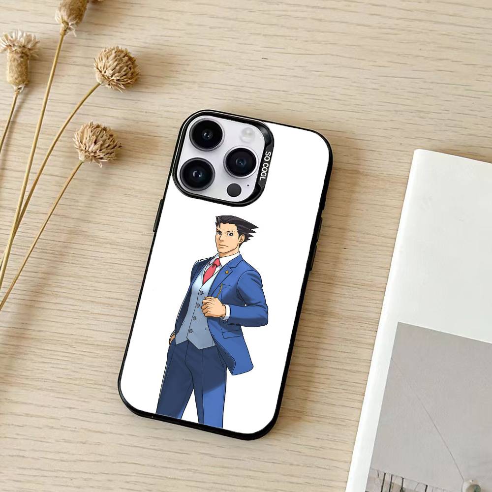 Game Ace A-attorney     Phone Case For iPhone 17,16,15,14,13,12,11,Pro Max,Plus Candy Silver Cover