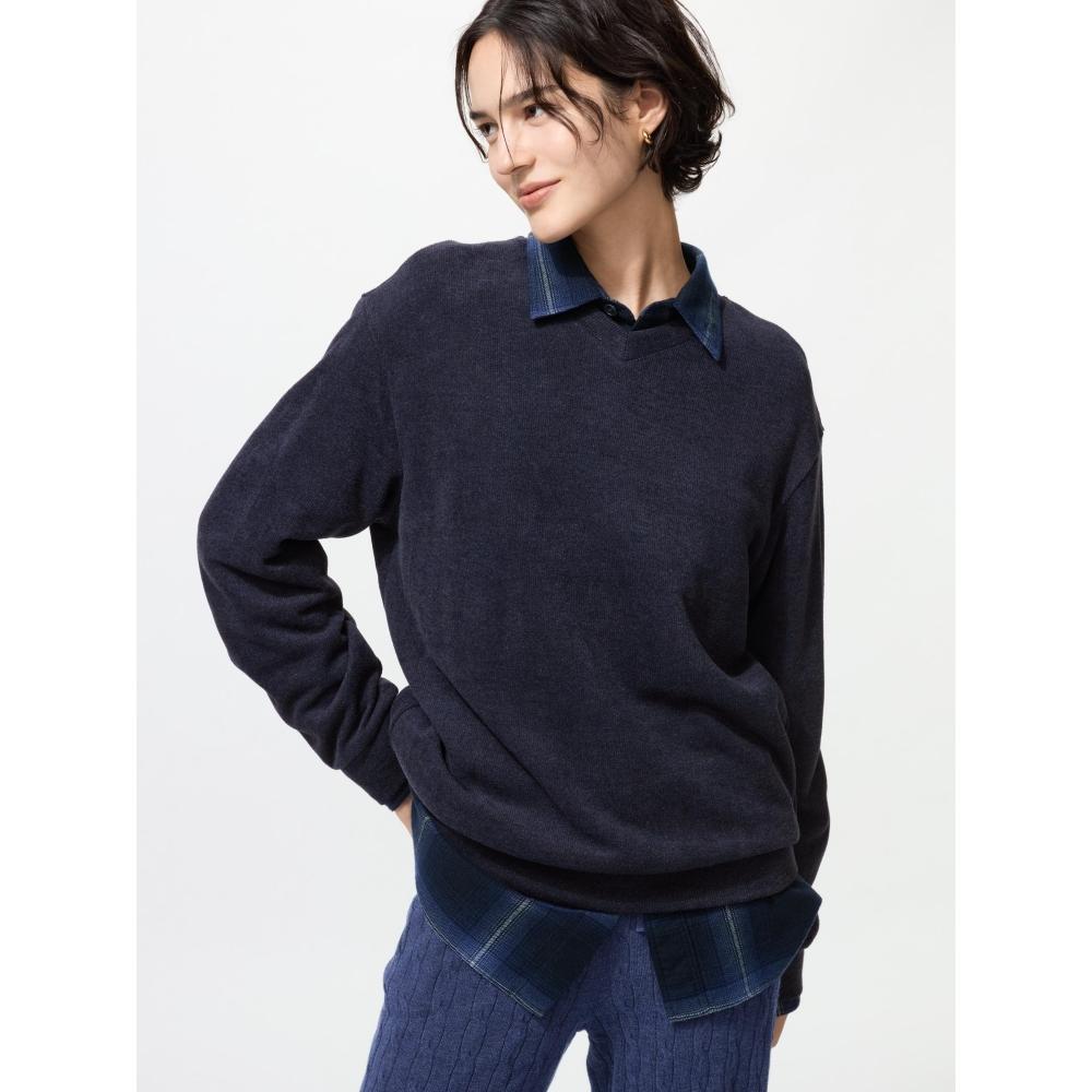 Uniqlo SofT KniT Fleece V-Ausschnitt T