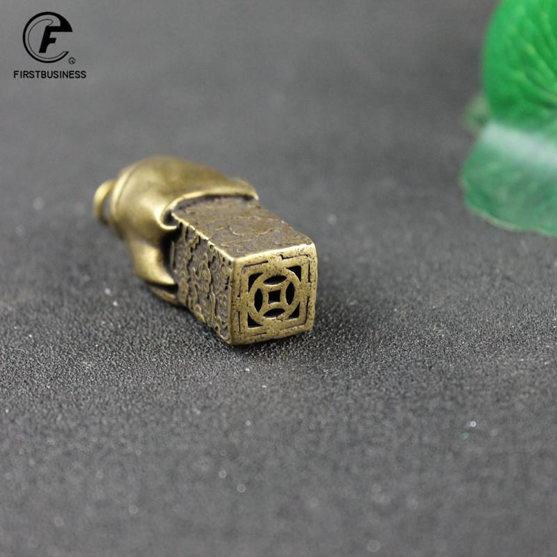 Copper Maitreya Buddha Statue Miniature Figurine Home Decoration Keychains Brass Casting Living Room Desk Feng Shui Decor Craft