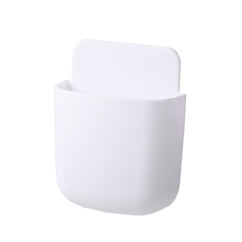 Multifunctional Wall Mounted Storage Box Mobile Phone Plug Holder Stand Rack Remote Control Storage Organizer Case