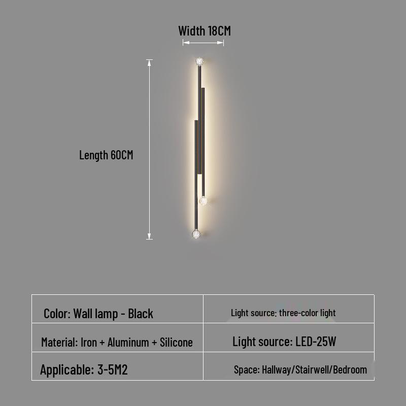 Nordic LED Wall Lamp for Study, Bedside, Luxury Hallway, Living Room, or TV Background.