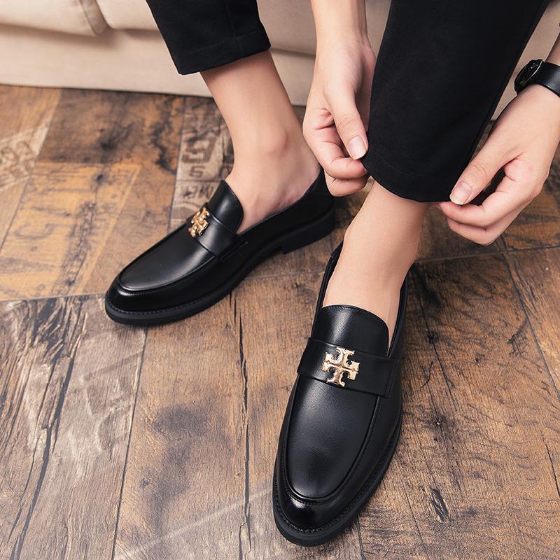 Leather Shoes Autumn Dress Casual Soft Sole Inner Height Increase Hair Stylist British Pointed Head Winter Velvet