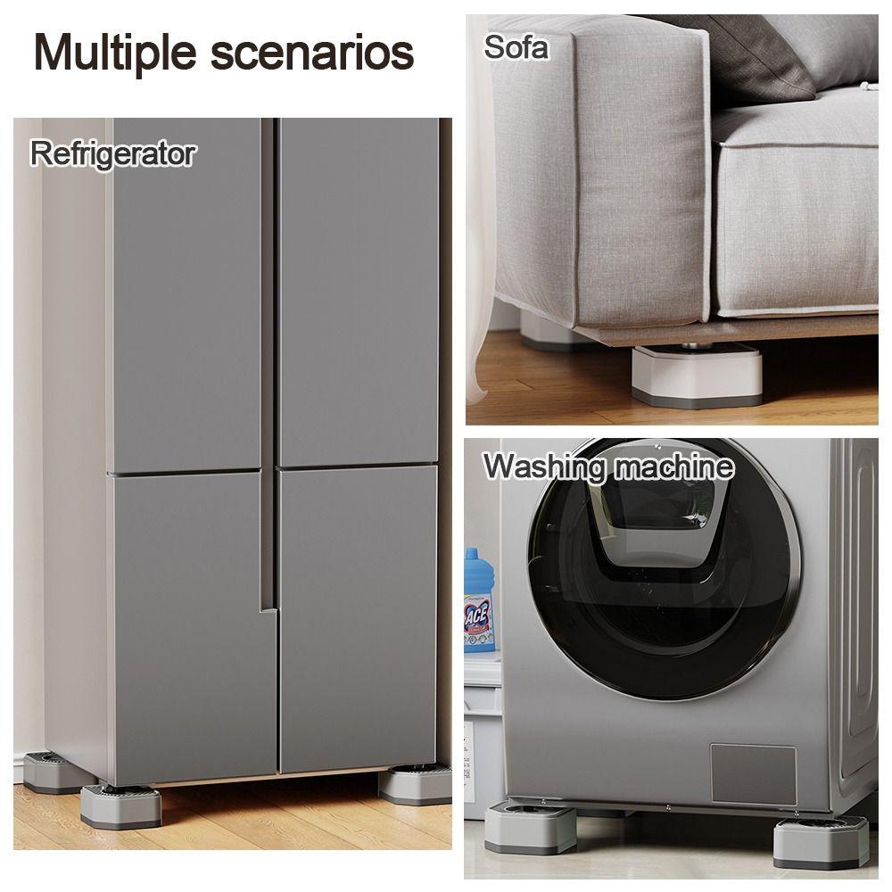 4pcs Set Anti Slip Washer and Dryer Pedestals Height Extenders Noise Cancelling Washing Machine Foot Pads Stable Moisture-proof