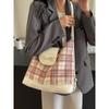 Japanese college style backpack bag women's 2025 new summer plaid commuter tote bag large-capacity shoulder bag
