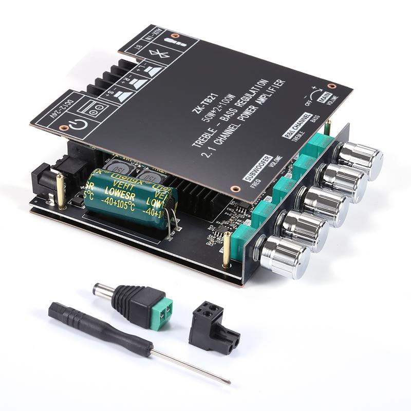 ZK-TB21 Bluetooth 5.0 Subwoofer Amplifier Board 50W*2+100W 2.1 Channel Power Audio Stereo Bass AMP TPA3116D2