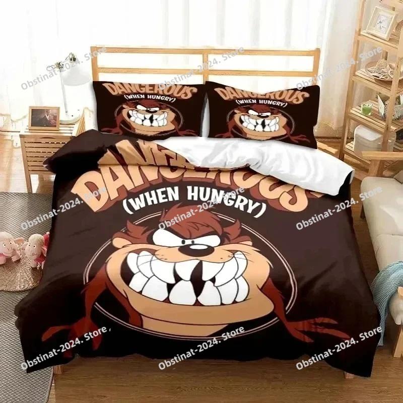 3D Print Cartoon T-Tasmanian Devil Bedding Set Boys Girls Twin Queen King Size Duvet Cover Pillowcase Bed boys Adult Bedroom