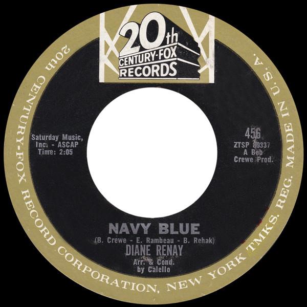 

7inch Record DIANE RENAY - Navy Blue 456 20th Century Fo 1964 US Pop Used