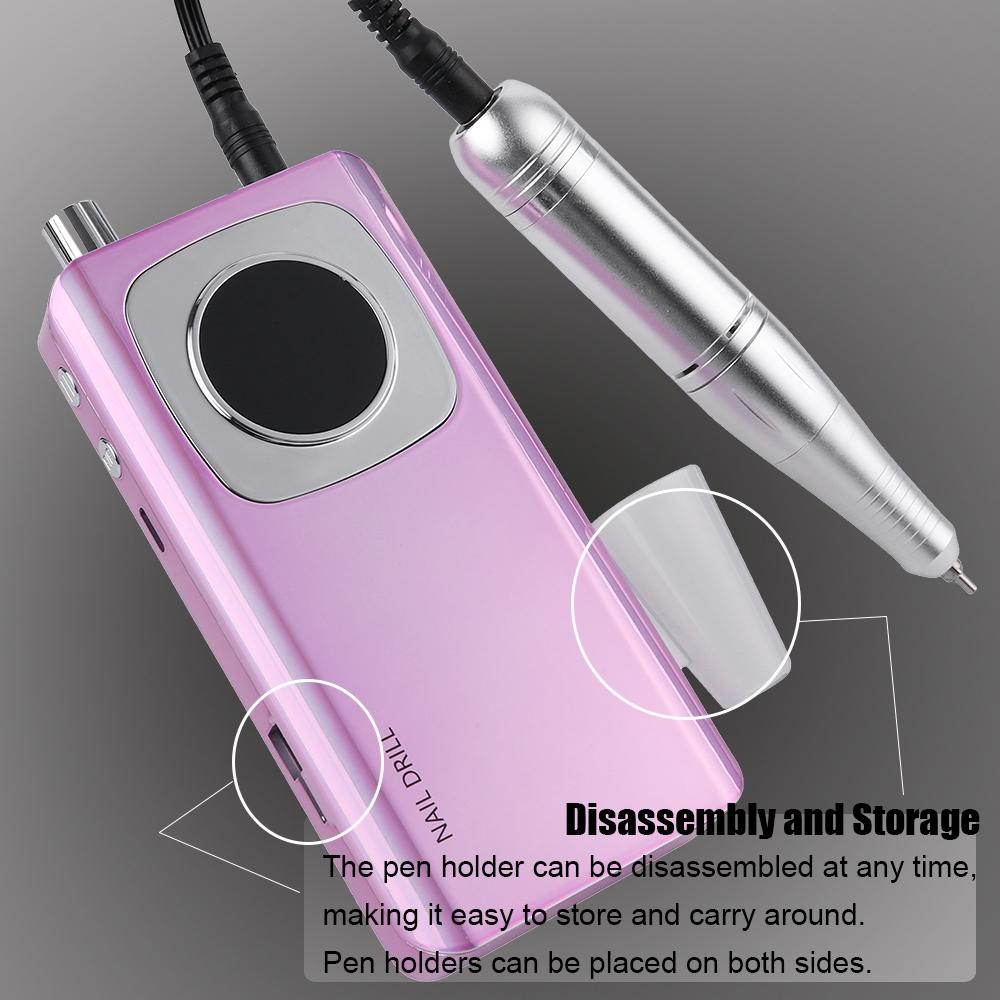 45000RPM Nail Drill Machine Electric Portable Nail File Rechargeable Nail Sander for Gel Nails Polishing For Home Manicure Salon