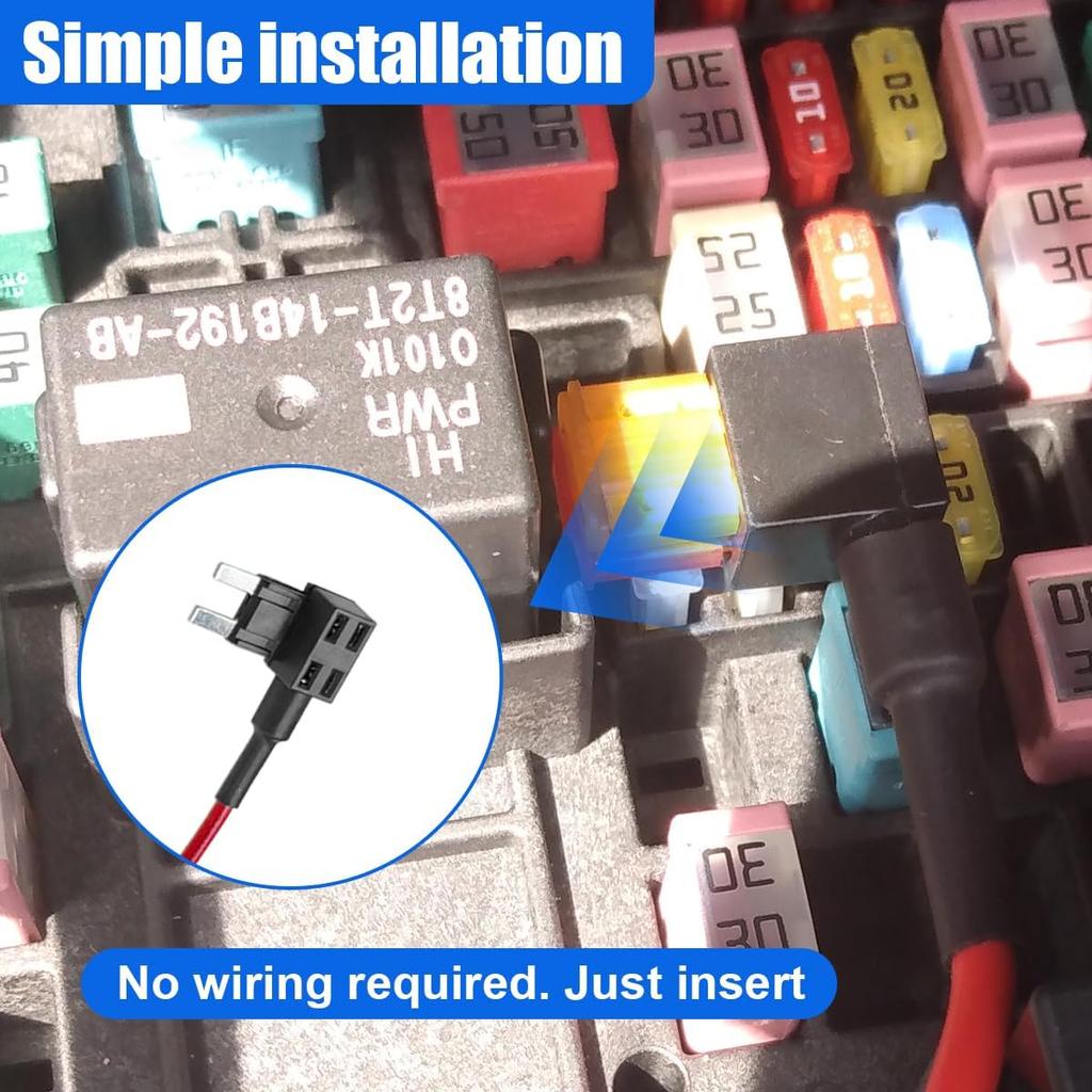 5PCS Car Add-a-Circuit Fuse Tap Adapter, 12V Mini Blade Fuse Tap Adapter Kit with 15 Amp Blade Fuses, Expandable Automotive ATM APM Fuses Holder for
