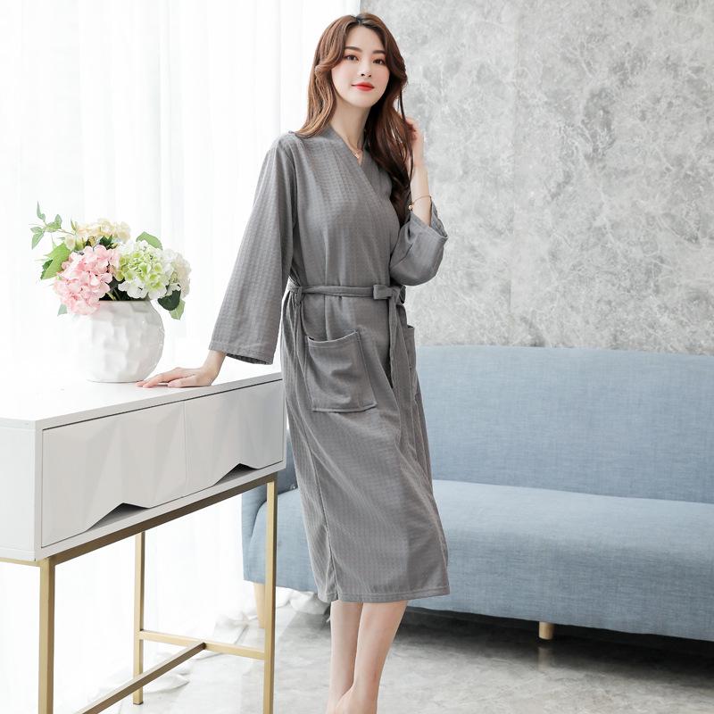 Women's Spring/Summer Lightweight Yukata: Sexy, Quick-Drying, Absorbent, Plus-Size Pajamas Robe